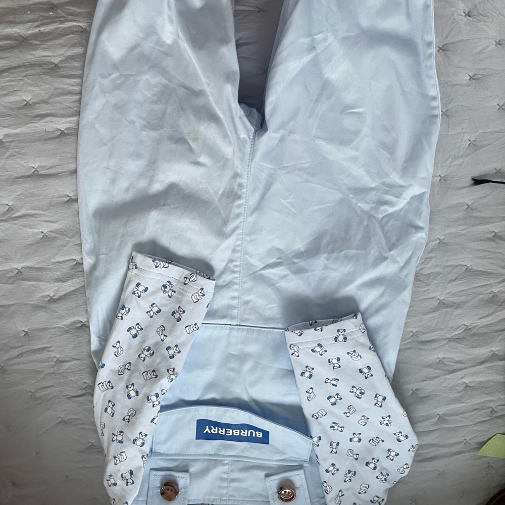 Burberry Sky Blue Trousers with Penguin Pattern